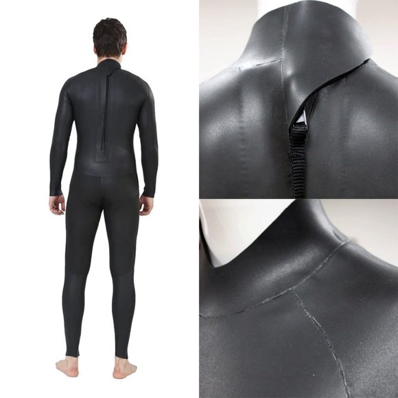 REALON Triathlon 2XL Wetsuit Men 3mm, Cold Water One Piece Smooth Skin Neoprene - Picture 2 of 7